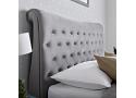 4ft6 Double Oxford, Grey velvet fabric upholstered bed frame 3