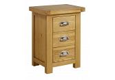 Real Solid Oak Woburn Bedroom Furniture - Small 3 Drawer Bedside Table 3