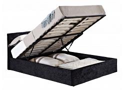 3ft Single Berlinda Fabric upholstered ottoman bed frame Black Crushed Velvet 1