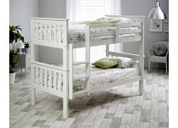 3ft Single Size White Wood Bunk Bed 1