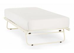 3ft Pullout Ivory White Metal Guest bed 1