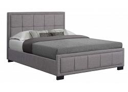 4ft6 Double Hannah Fabric upholstered grey linen bed frame 1
