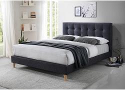 4ft6 Double Novara Dark Grey Fabric Upholstered Bed Frame 1