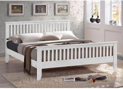 3ft Single Turin White Wood Bed Frame. High Foot End 1