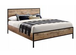4ft Small Double Industrial,Urban Metal & Wood Effect Bed Frame 1