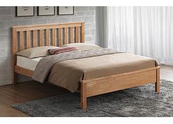 4ft Small Double Solid, strong, oak finish wood bed frame 1