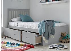 Grey, 3ft single Crest 3 drawer storage bed frame 1