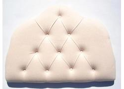 4ft Small Double Ivory Velour Headboard 1