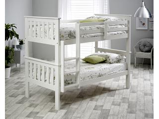 3ft Single Size White Wood Bunk Bed