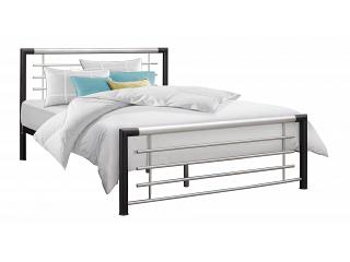 4ft Small Double Black and Silver Faro Metal Bed Frame