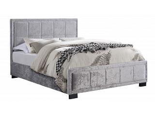 5ft King Size Hannah Fabric upholstered Silver Velvet bed frame