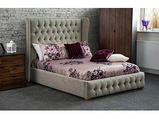 5ft King Size Wing backed,buttoned,upholstered bed frame