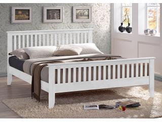 3ft Single Turin White Wood Bed Frame. High Foot End