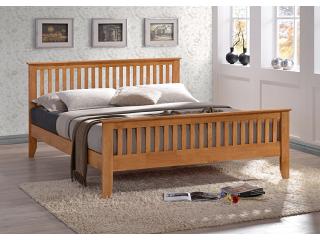 5ft King Size Turin Oak Finish Wood Bed Frame. High Foot End