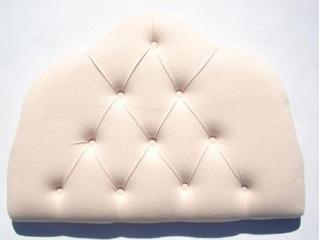 4ft Small Double Ivory Velour Headboard