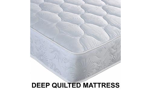 Bed Frame & Deep Quilted Mattress
