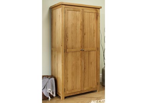 Real Solid Oak Woburn Bedroom Furniture - 2 Door Wardrobe 1